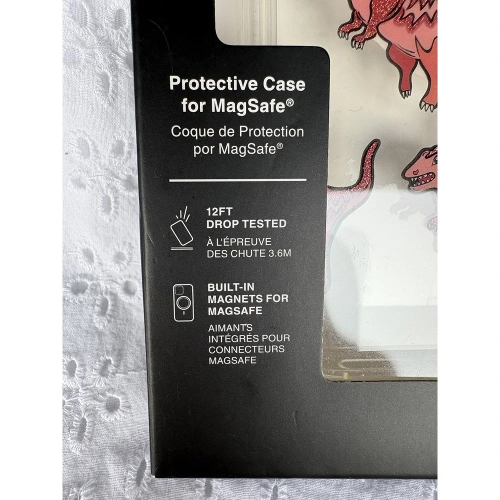 NIB Coach Rexy Glitter Dinosaur iPhone 15 Pro Max Protective MagSafe Clear Case